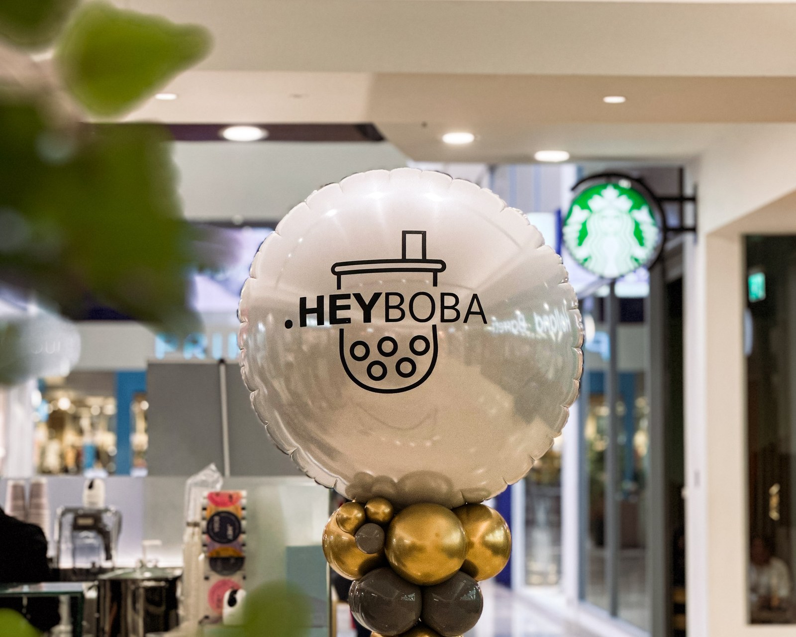A HEYBOBA launch display inside a shopping centre